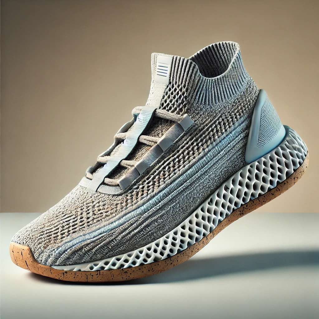 DALL·E-2025-02-04-09.39.01-A-futuristic-sneaker-made-from-upcycled-materials-featuring-a-sleek-and-innovative-design.-The-upper-is-crafted-from-woven-recycled-plastic-fibers-t-1